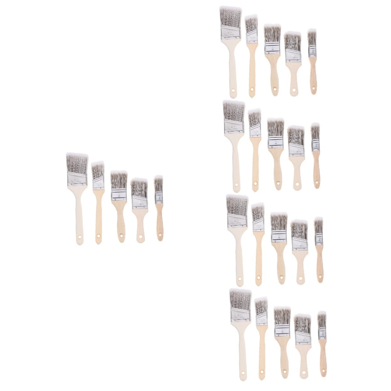 SHINEOFI 5 Series Pinceles De Pintura Madera Pinceles Reutilizables Pintura Pared Y Proyectos De Decoración 5 Piezas X 5