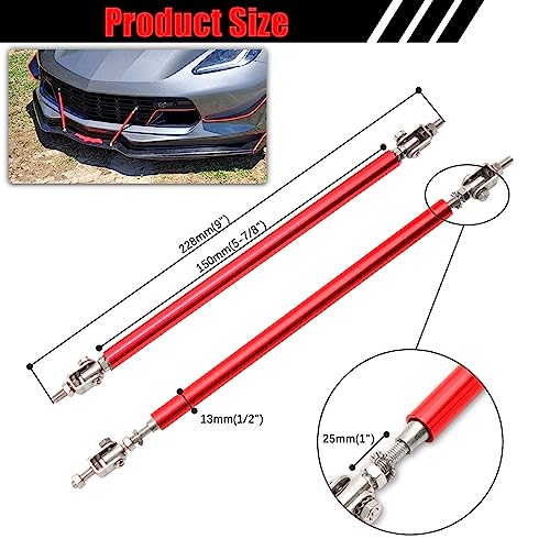 DREAMOTOR Universal Car Front Bumper Lip + 2PCS 8"-11" Adjustable Splitter Rods front lip Spoiler Splitter Body Kit Compatible with Dodge Charger Nissan Cruze Honda Civic Toyota Altima Chevy - Image 6