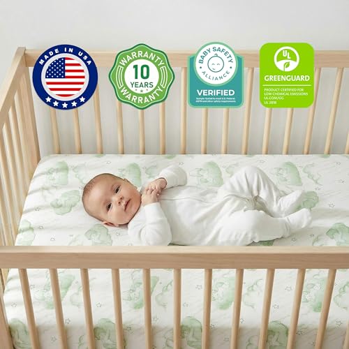 Image of Dream On Me 2-in-1 Serene Snooze Baby Crib Mattress, GREENGUARD Gold | Made in USA, Dual Sided, BSA Verified, ASTM & CPSC Tested, Fits Full Size Crib and Toddler Bed 52 inchx28 inchx5 inch, Waterproof Cover