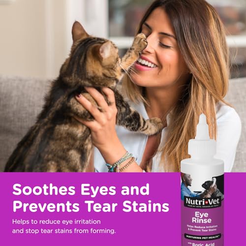 Nutri-Vet Eye Rinse for Cats | Helps Reduce Irritation and Prevent Tear Stains | 4oz Nutri-Vet Eye Rinse for Cats | Helps Reduce Irritation and Prevent Tear Stains | 4oz