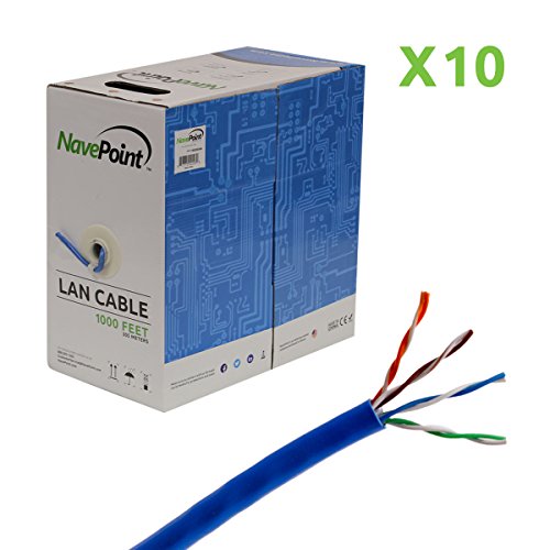 Cable Ethernet NavePoint CAT5e UTP, 1000ft, Azul, Pack 10 miniatura 3