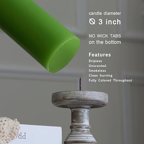 Miniatura 167 de MOZEAL Velas de pilar extra grandes de color borgoña de 4" x 10" (juego de 2), sin perfume, sin goteo, sin humo, de larga combustión limpia, velas