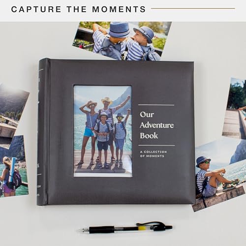 Image of MCS Our Adventure Charcoal Photo Album, 200-Pocket, 4x6, 12x12 Pages
