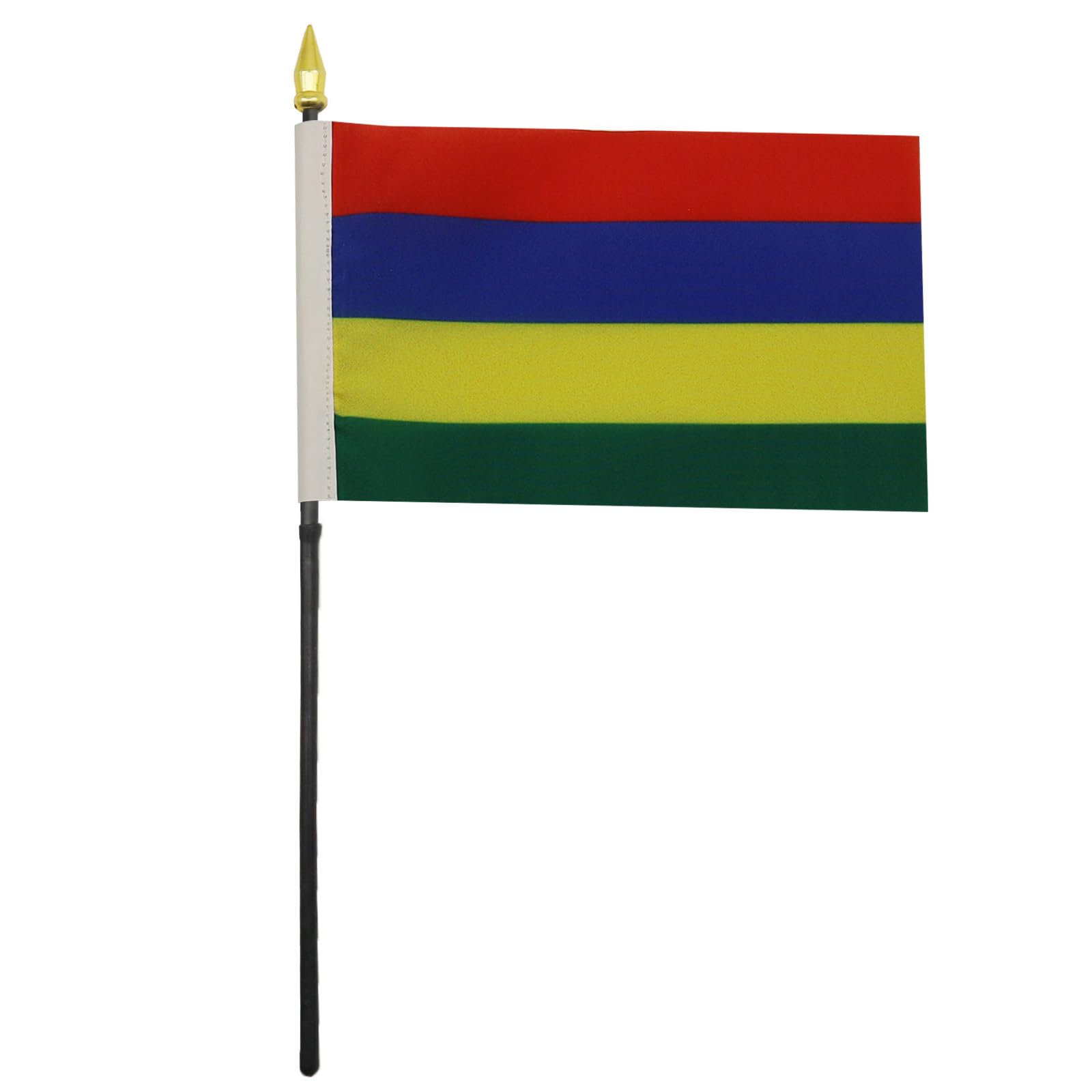 AZ FLAG Bandera de Mesa de Mauricio 15x10cm - BANDERINA de DESPACHO MAURICIANA 10 x 15 cm Punta Dorada