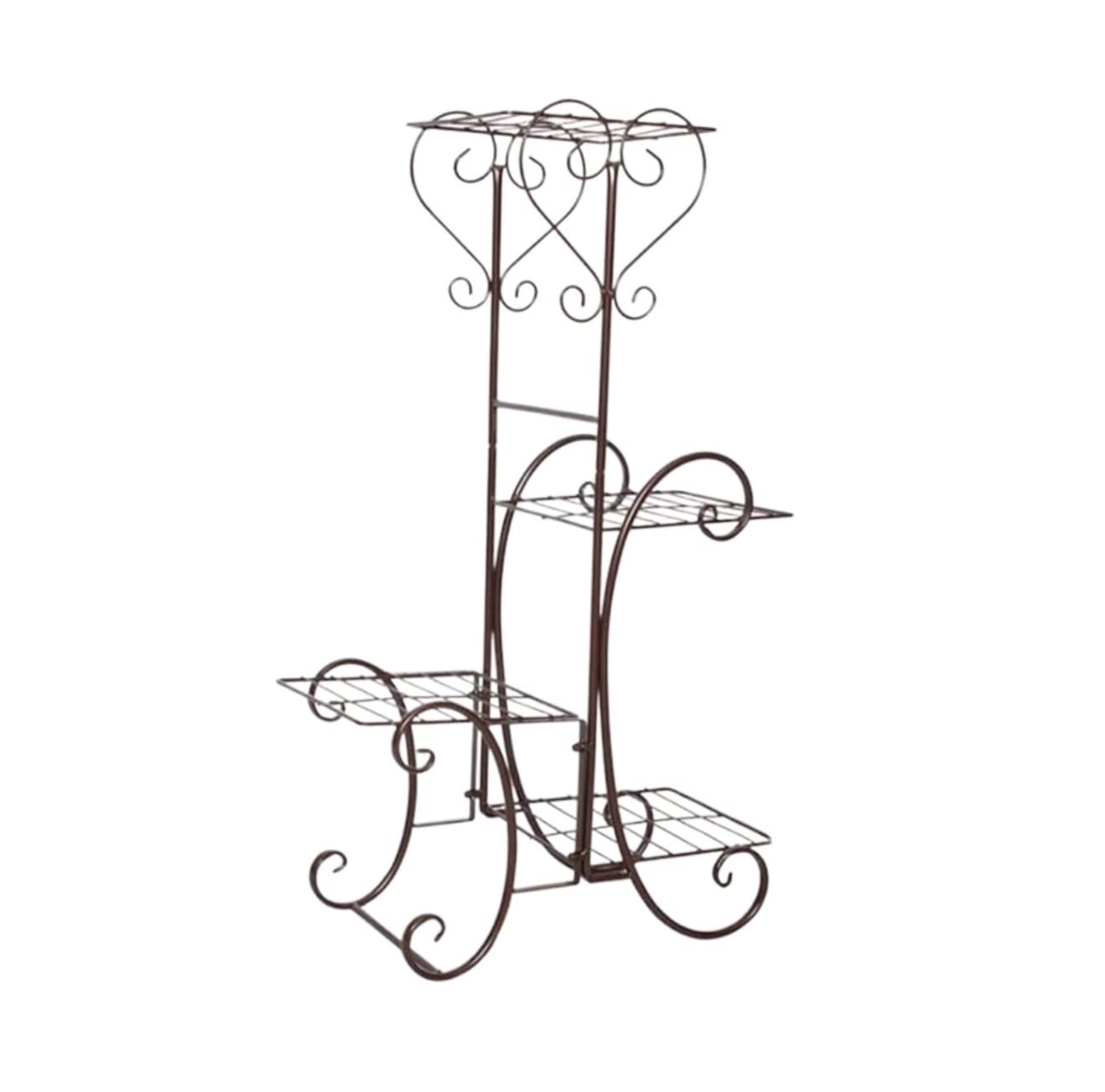 YYLMKMFC-AE Plant Shelves Flower Holder Metal Plant Stand Ceative Flower Pot Holder 4 Tier Stand Housewarming Garden Display(R)