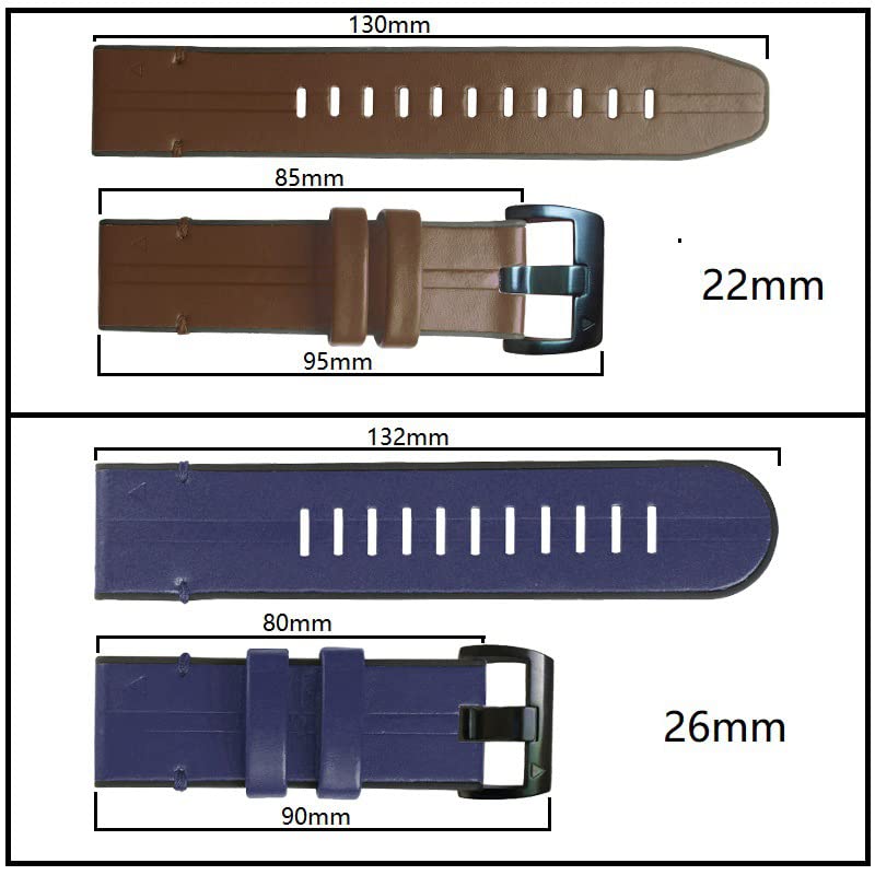Bracelet cuir silicone Garmin Fenix idéal du bureau au sport - 4