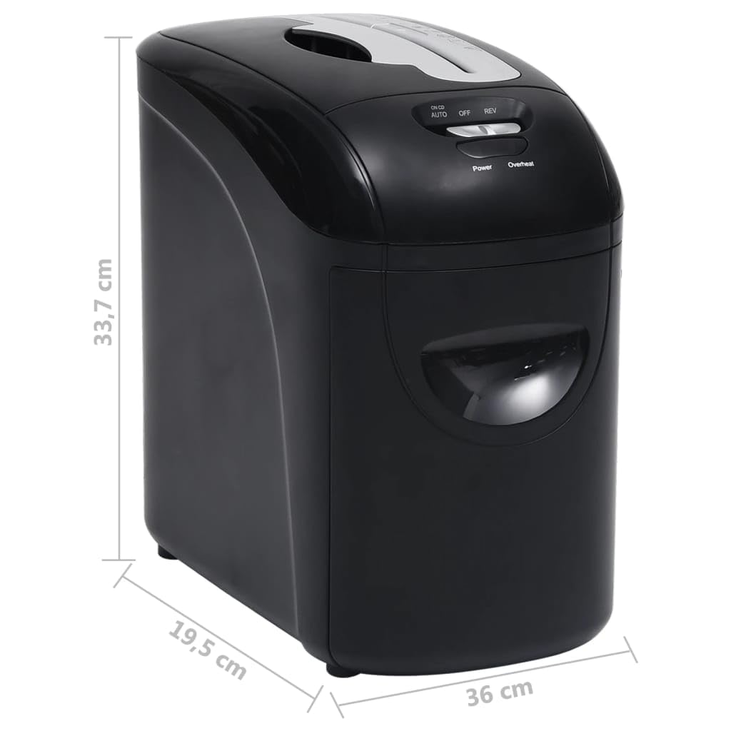 Aktenvernichter Mikroschnitt 10 Blatt mit 10 Liter Behälter Schwarz, Bürogerät für Dokumente, Kreditkarten geeignet, leise 68 dB, kompakt für Homeoffice und Arbeitsplatz