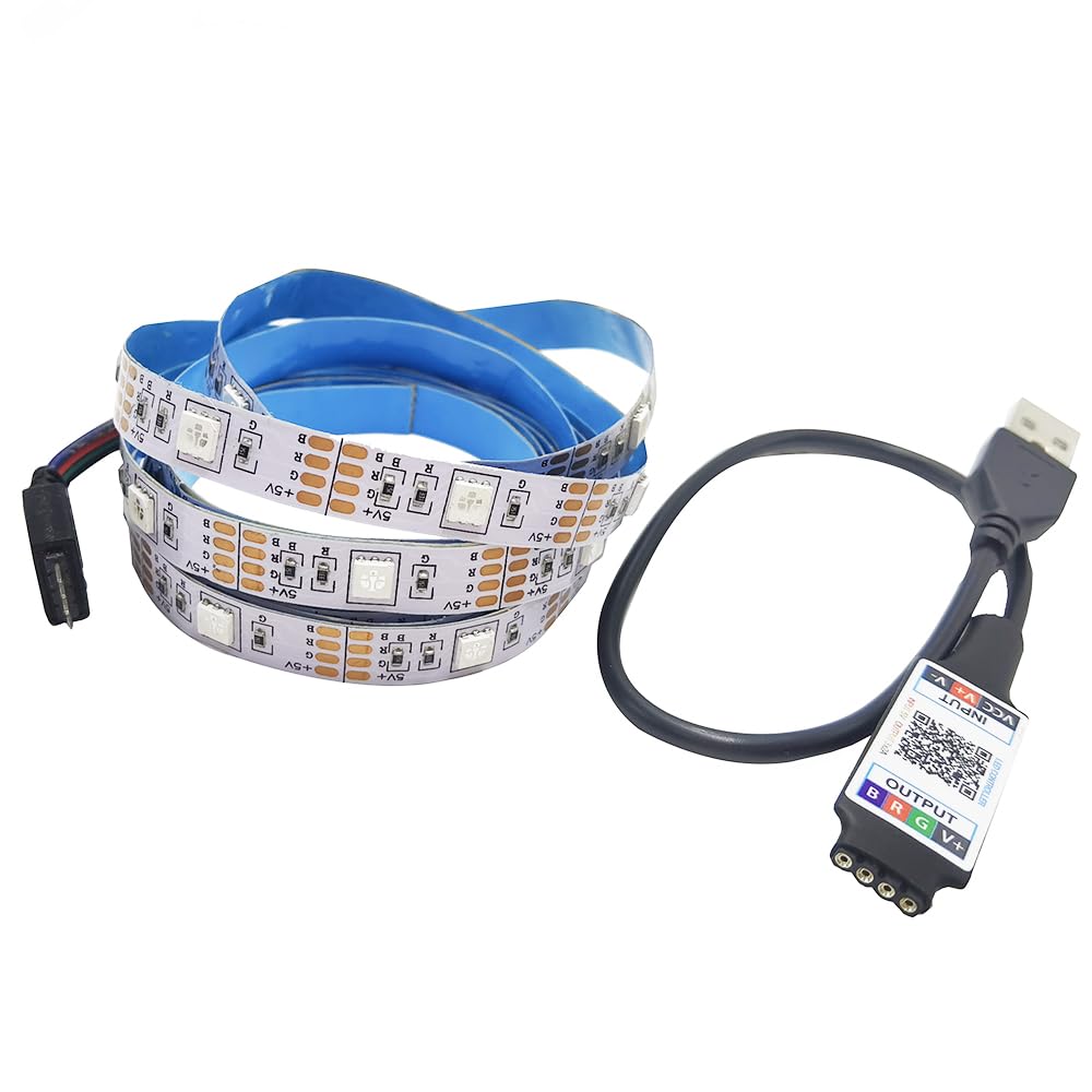 Vrabocry TV LED Backlight 16.4ft Led 5050 Diode Flexible Ribbon Strip Lights RGB with Bluetooth APP Control Strip USB Powered for Bedroom/Gaming Room - Image 3