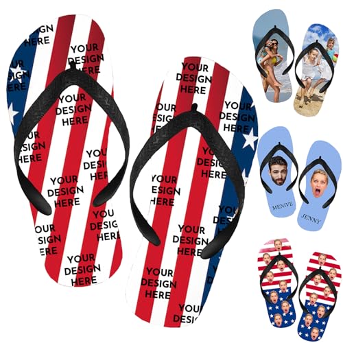 CCZUIML Zapatillas Personalizadas, Chanclas de Playa de Verano Personalizadas con Logotipo de Foto, Unisex para Damas y Caballeros