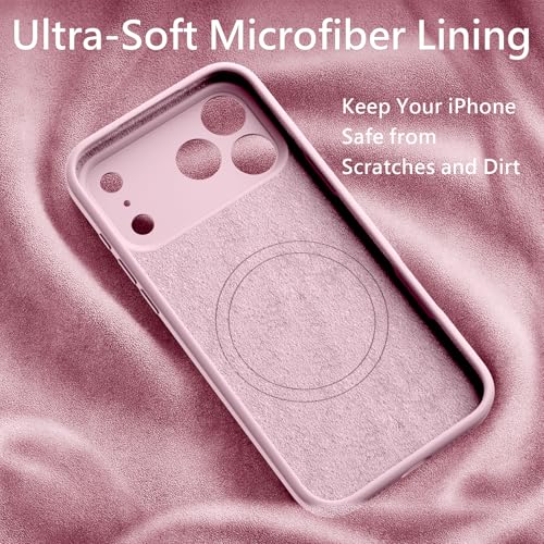 Image of FireNova Magnetic for iPhone 17 Pro Case, Compatible with MagSafe, [Integrated Silicone Camera Control Button] [Camera Protection] Anti-Scratch Microfiber Lining Phone Case, 6.3 inch, Chalk Pink