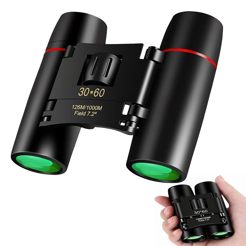 Uonol 30x60 Binoculars for Adults and Kids,BAK4 Prism Waterproof Lightweight Foldable Easy Focus Small Compact Binoculars for Bird Watching, Hunting,Concerts,Travel,Hiking