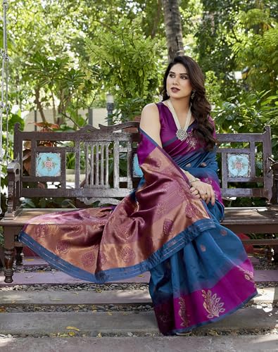 Image of Yashika Women's Banarasi Kanjivaram Art Silk Saree Set with Blouse |saree for Women | Saree | New Sari | Saree