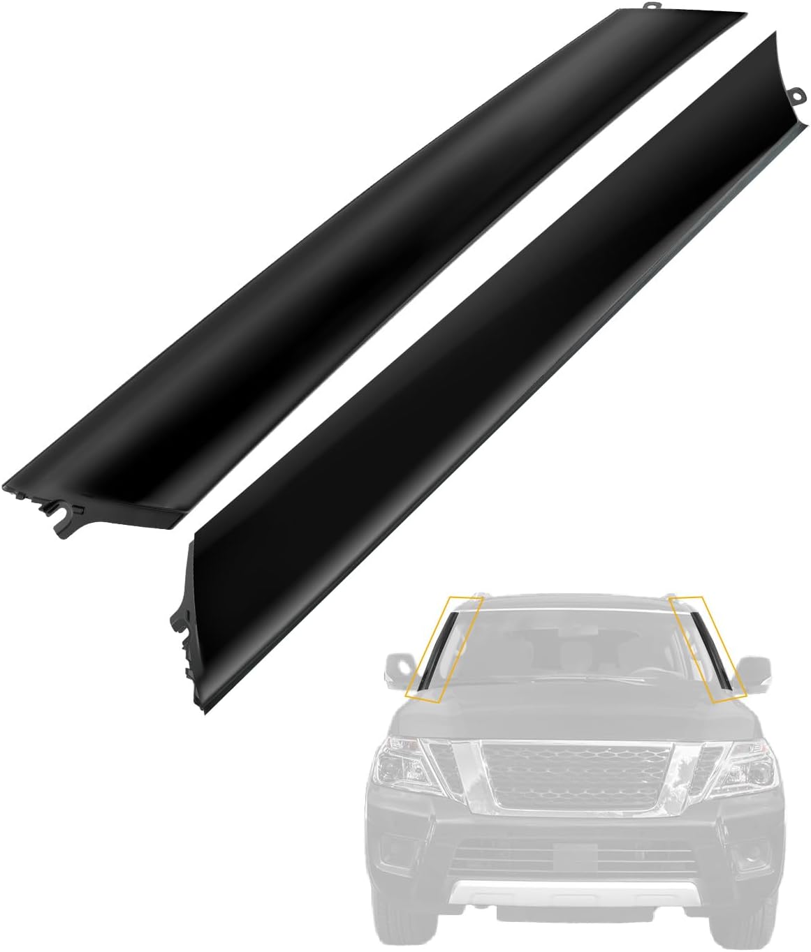 Windshield Trim Molding A-Pillar, Front Driver, Compatible with Nissan Armada 2017-2023, Infiniti QX56 2011-2013, QX80 2014-2023, 76837-6JR0A, Window Trim Moulding Cover, Plastic Windshield Trim Panel