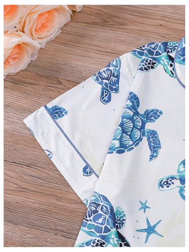 Image of Verdusa Women's 2 Piece Pajama Sets Cute Printed Fall Pajamas Sleepwear Button Up Shirt with Pants Lounge Pjs