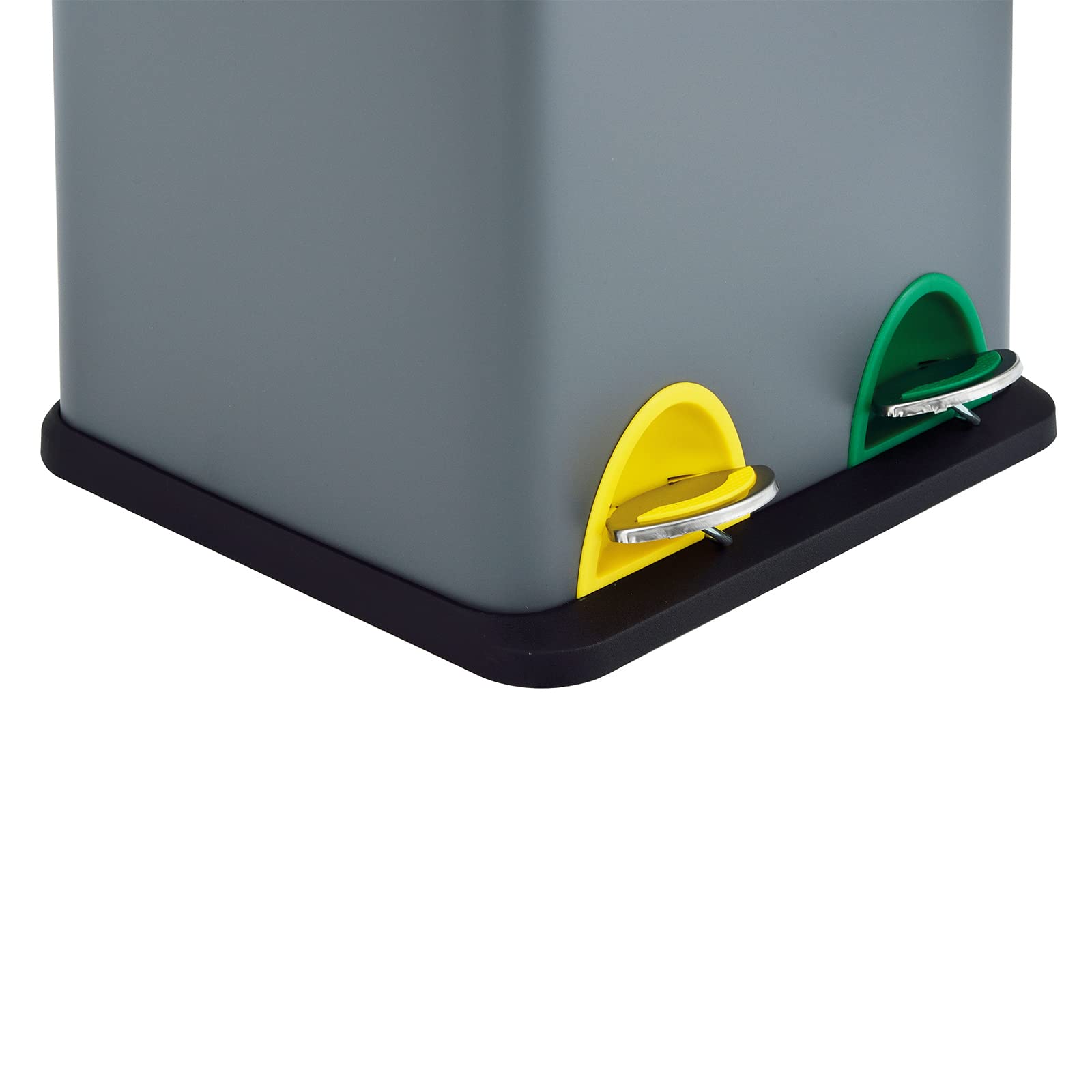 SVITA TC2X8 Poubelle 16 litres 2x8L double bac à déchets compact poubelle double poubelle de cuisine tri des déchets poubelle à pédale Gris