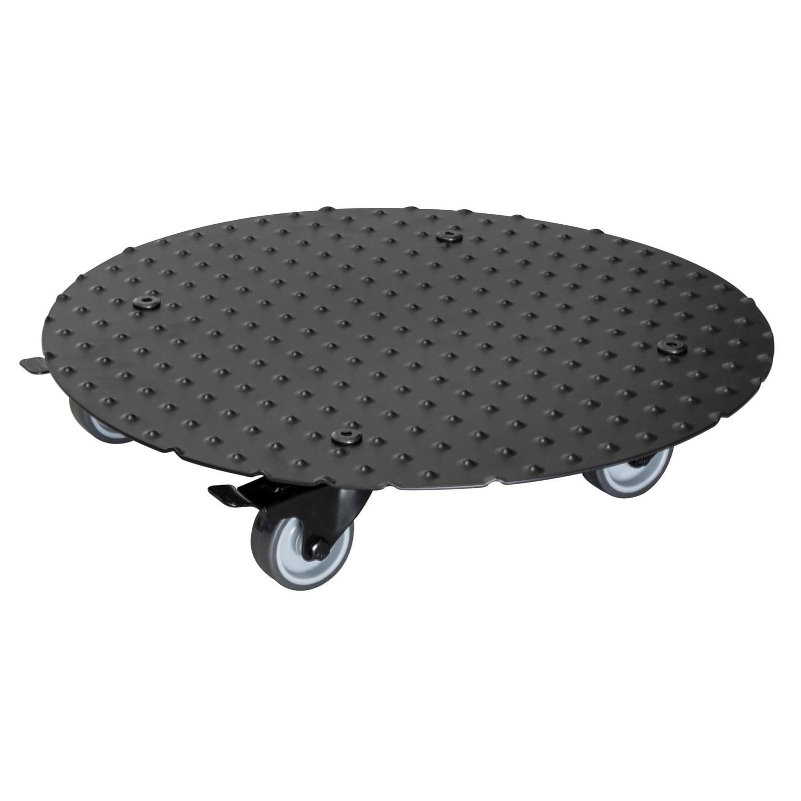 WAGNER Support à roulettes pour pot de fleur ALASKA BLACK Ø 38 x 7,5 cm I intérieur + extérieur I Roule pot en aluminum revêtu I 2 freins I Capacité de charge 150 kg I Made in Germany - 20700601