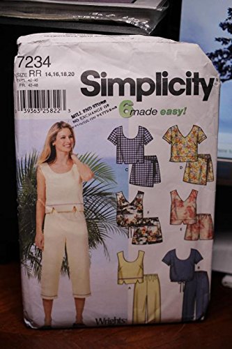 Patron Simplicity 7234 taille 14-20 pour hauts, pantacourts et jupes-shorts