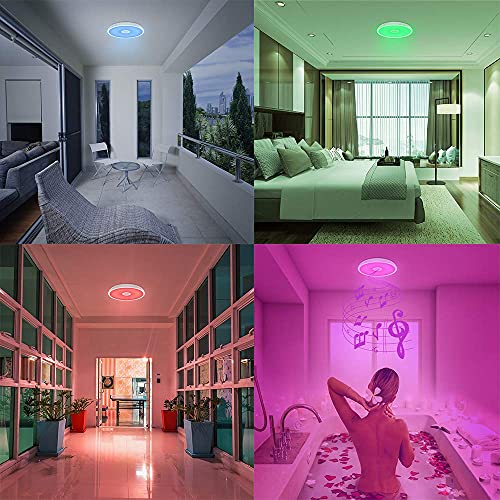 Plafonnier étanche avec télécommande bluetooth RGB moderne 28cm