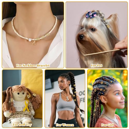 100 piezas de adornos dorados para cabello, anillos para trenzas, accesorios para cabello ajustables para dreadlocks y trenzas, decoración para mujeres y hombres negros, festival pirata miniatura 6