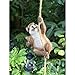Squirrel Garden Decor Outdoor Statues Resin Climbing Twine with LED Light Waterproof Hanging Animal Figurine for Garden Wall Balcony Tree Decoration Gift