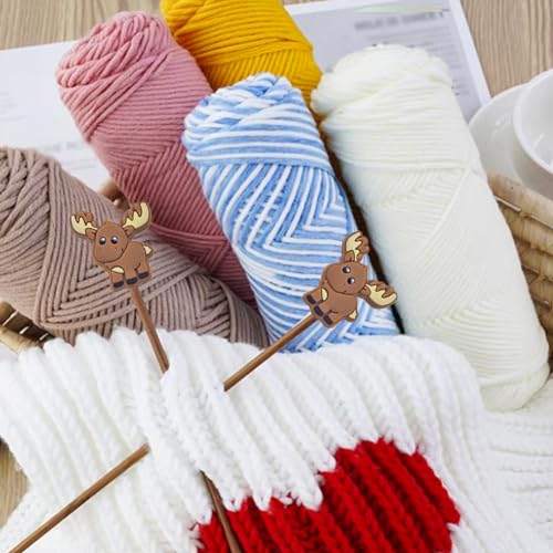 Image of 10 Pack Colorful Deer Knitting Needle Stoppers Knitting Needles Point Protectors Silicone Needle Point Protectors Knitting Accessories and Supplies Knitting Tools