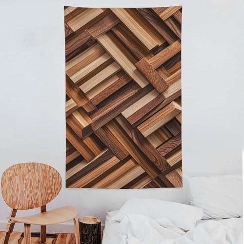 Tapisserie murale douce effet bois lignes zigzag WSOIHFEC
