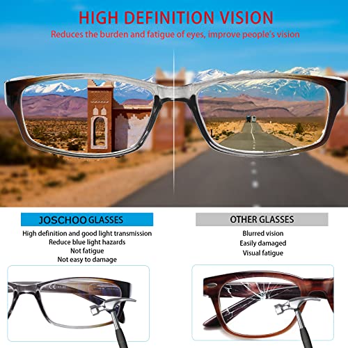 Image of JOSCHOO Computer Reading Glasses for Women and Men 6 Pack Blue Light Blocking Spring Hinge Readers