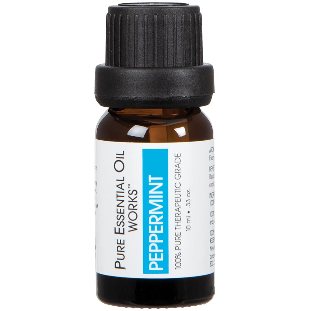 Peppermint Oil, 100% Pure, Natural, Paraben-Free and Therapeutic Grade with Euro-Style Dropper, 10 ml/0.33 oz.