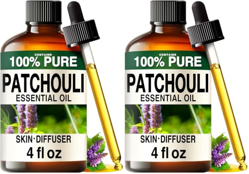 Image of 100% Pure Patchouli Oil - 4 Fl Oz Patchouli Essential Oil for Hair, Skin, Diffuser, Aromatherapy & DIY Soap Making Scent (Pack of 2)