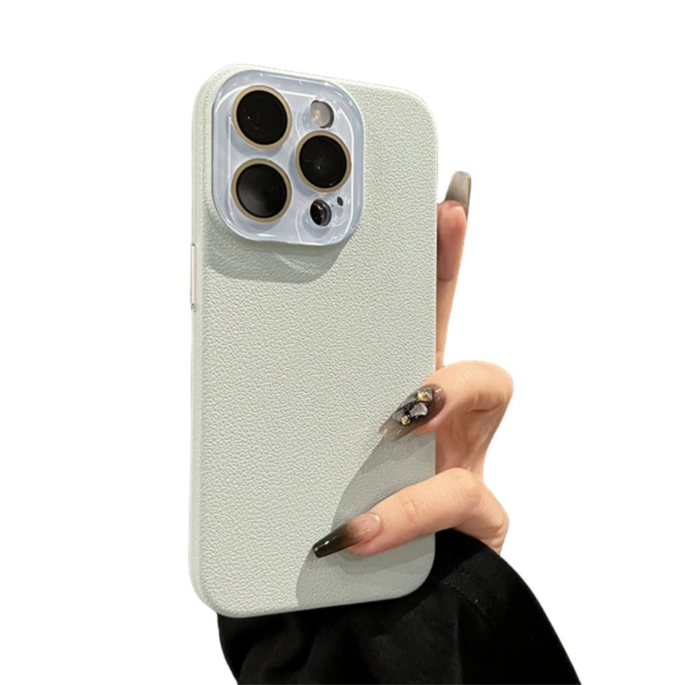Étui de téléphone anti-rayures motif cuir bleu menthe iPhone 15 Plus