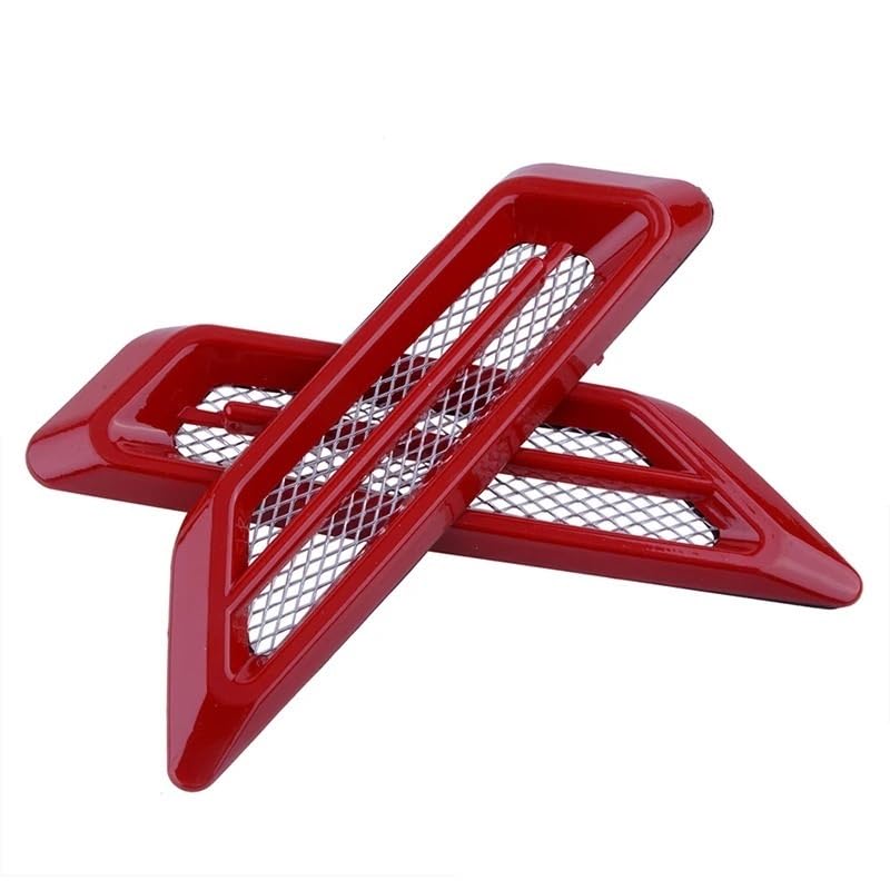 Guardabarros con forma branquia tiburón y alerón decorativo para coche rojo 4
