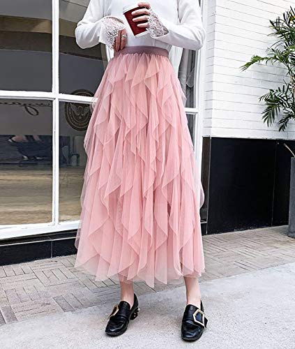 Femiserah Women's Long Rainbow A Line Tulle Tutu Skirts Tiered Skirt Petticoat3