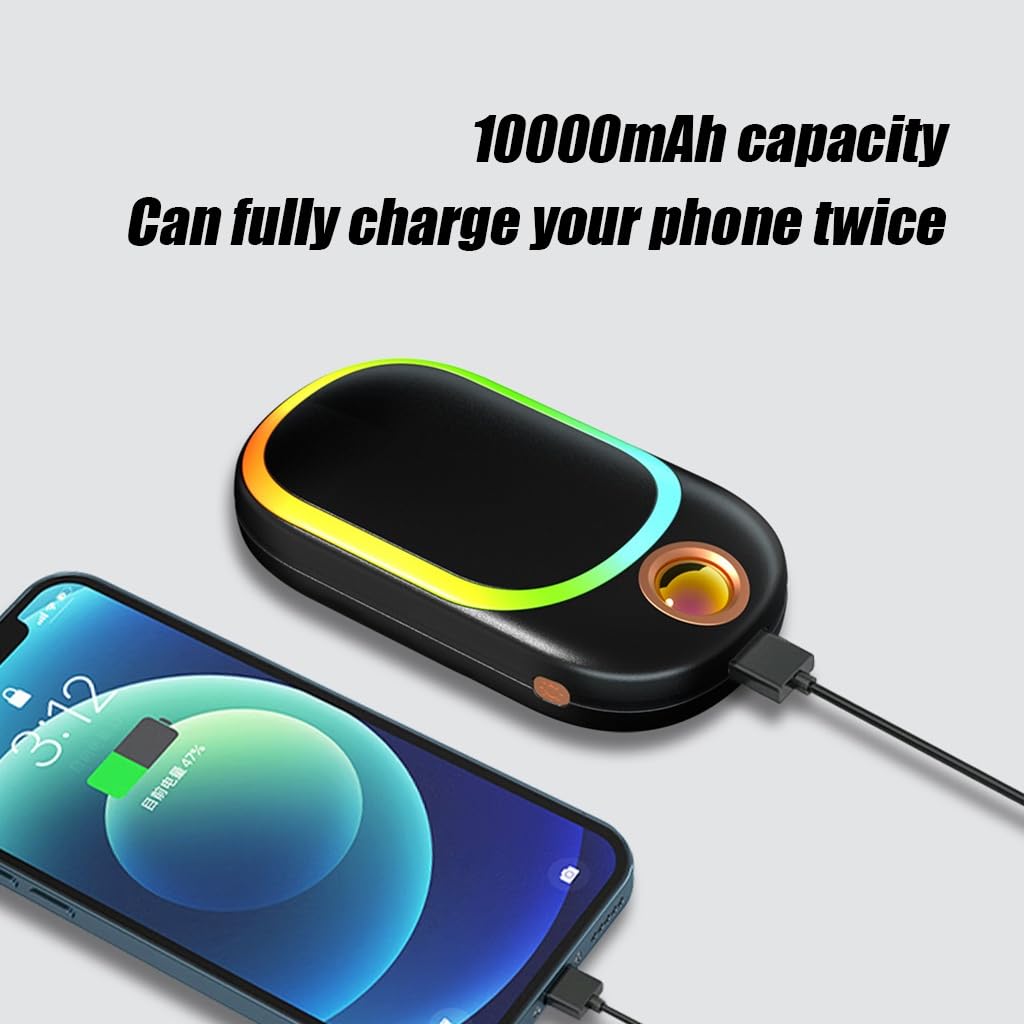 Scaldabagni elettrici ricaricabili - 10000mAh riutilizzabile Pocket Warmer, riscaldatore portatile all'aperto per campeggio, caccia, golf