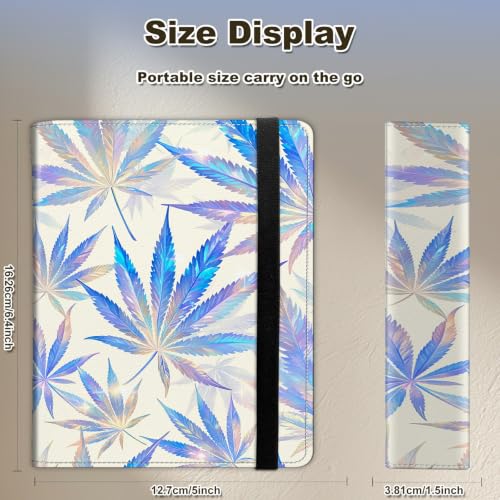 Image of Photo Album 4x6 120 Photos with Strong Elastic Band, Cannabis Leaf | Large Capacity Premium Leather Picture Album, Portable Wallet Albums Photo Book for Family Anniversaries Wedding Baby