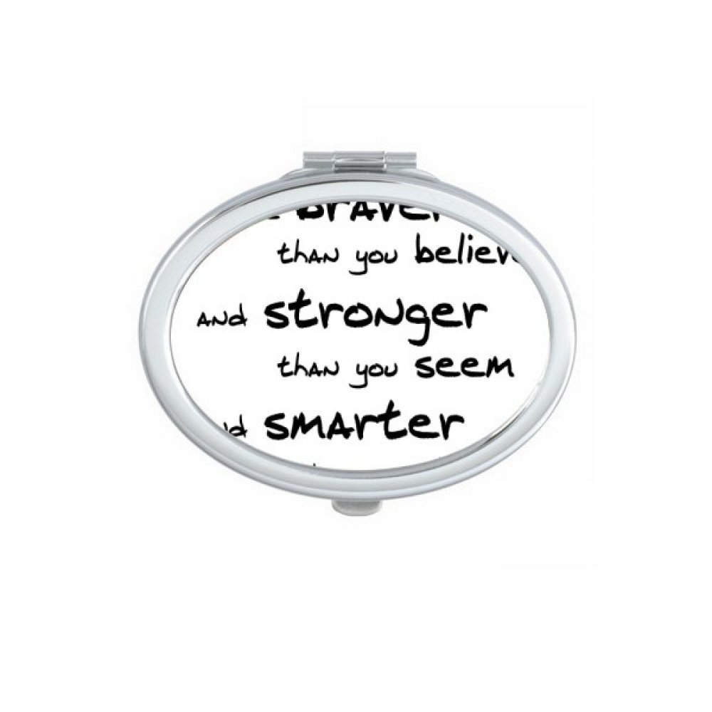 Miroir de maquillage compact portable ovale mignon petit miroirs main multicolore citation