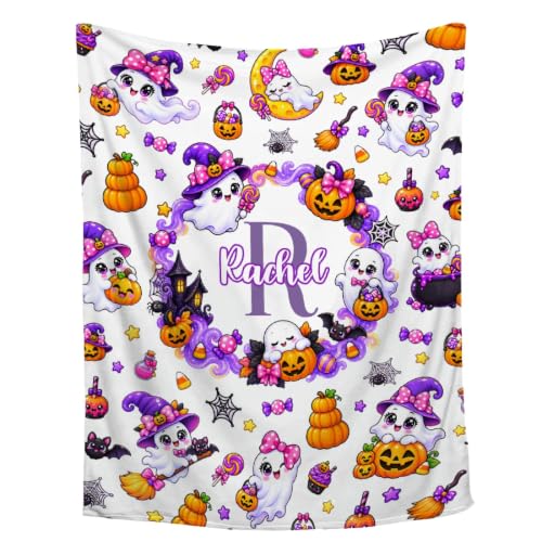 Personalized Baby Blanket for Girls,Custom Halloween Blanket with Name - image 1