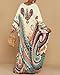 Bsubseach Kaftan Dresses for Women Ethnic Print Plus Size Beach Cover Ups Batwing Sleeve Caftans with Pockets Beige