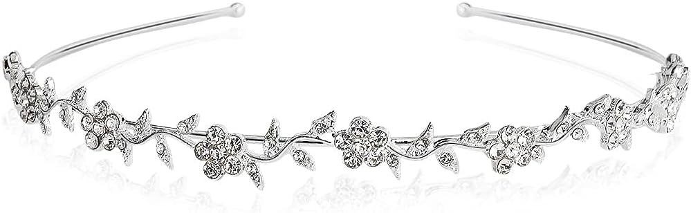 Tazweeq Headband, for Brides Wedding Silver Bridal Headpiece, Fairy Crown Jewelry Band Bridesmaid Hairpiece, Hair Accessories, for Women
