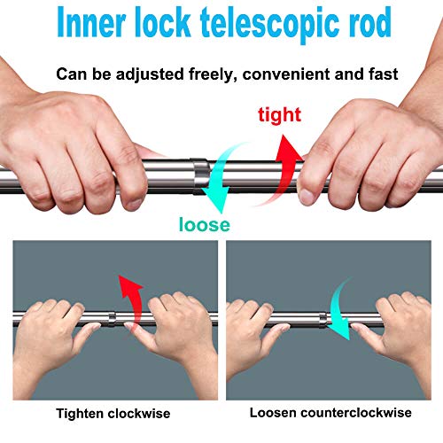 Sinzau Schrankrohr ausziehbar, Edelstahl Kleiderstange, Stabile Nischenstange, Rohr mit Enddosen (32-52 cm)