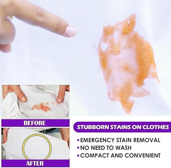 KANAKADHARA All Color Stain Remover for Clothes | Multi-Purpose Roll Bead Fabric Clothes Stain Remover for Cotton, Linen, Polyester, Blended Fabric, Denim, Down, Jacket, Strip (120Ml, PACK OF 1) 3