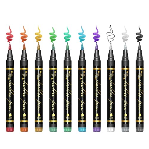 Feutres Corporels,Marqueurs de Maquillage - Maquillage Lavable 10 Couleurs pour Visage Ados Adultes Cosplay Halloween Fête