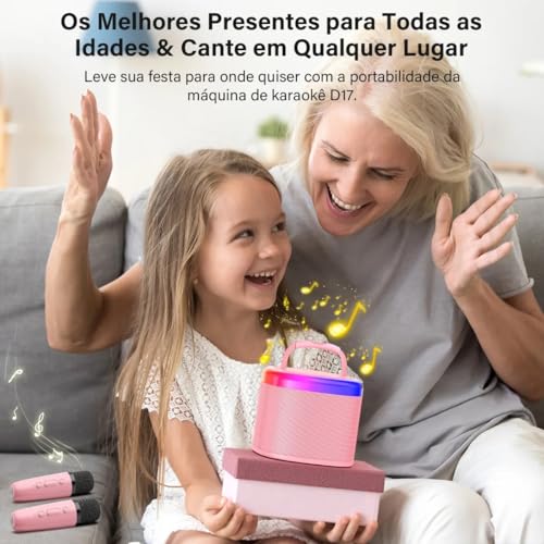 Image of JYX Karaoke with 2 Microphones, Kids Karaoke for Kids and Adults, Mini Portable Bluetooth Speaker Toys for Girls Boys 4-12 Years, Birthday Party Support at Home