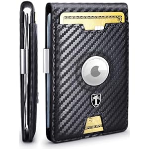 TRAVANDO AirTag* Wallet Mens Wallet with Money Clip Air Tag Wallet Card Holder RFID Blocking Bifold Gifts for Men