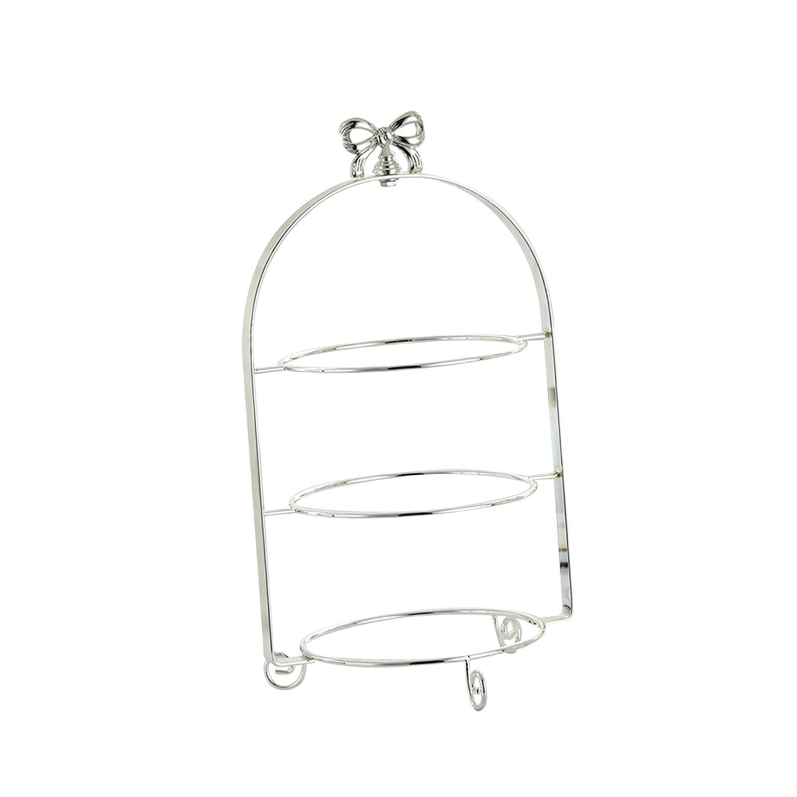 KIXZSAZ Unique Stylish Cake Stand Cake Stand Rack Dessert Table Display Rack Hosting Dinners And Parties Can Be Used To Display Cakes Tiered Tray Fruit Holder, silvery, three tier