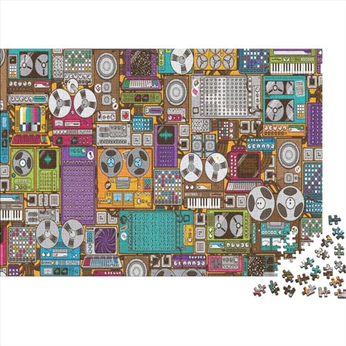  Puzzle Magnetofono da 1000 Pezzi, Puzzle Rettangolari Creativi per Adulti e Bambini, Puzzle Grandi per Gioco Educativo per Famiglia 1000 Pezzi (75x50 cm)