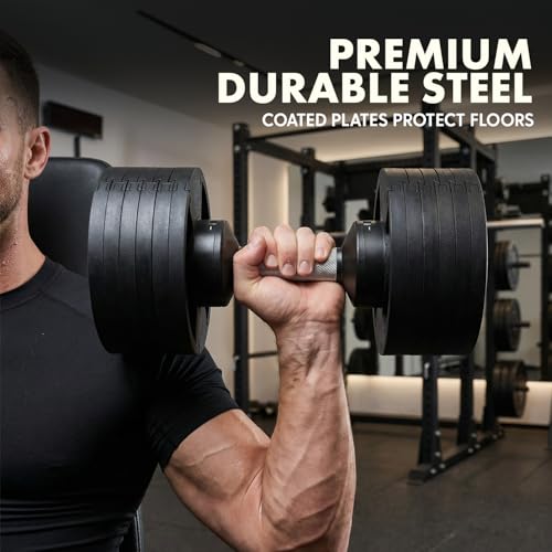 Image of SQUATZ Adjustable Dumbbells with Quick Weight Change, Space-Saving Dumbbell Set with Anti‑Slip Handle, Secure Locking System, Heavy‑Duty Plates & Base for Home Workout and Strength Training
