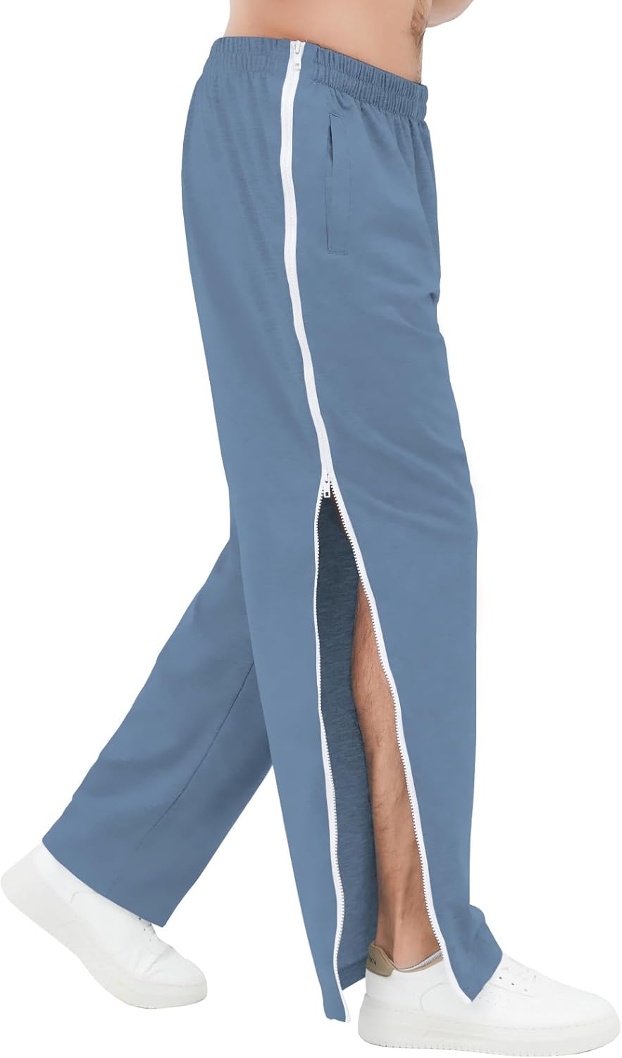 Mens Post Surgery Tearway Pants 2 Side Zippers Basketball Pants Sweatpants - Image 7