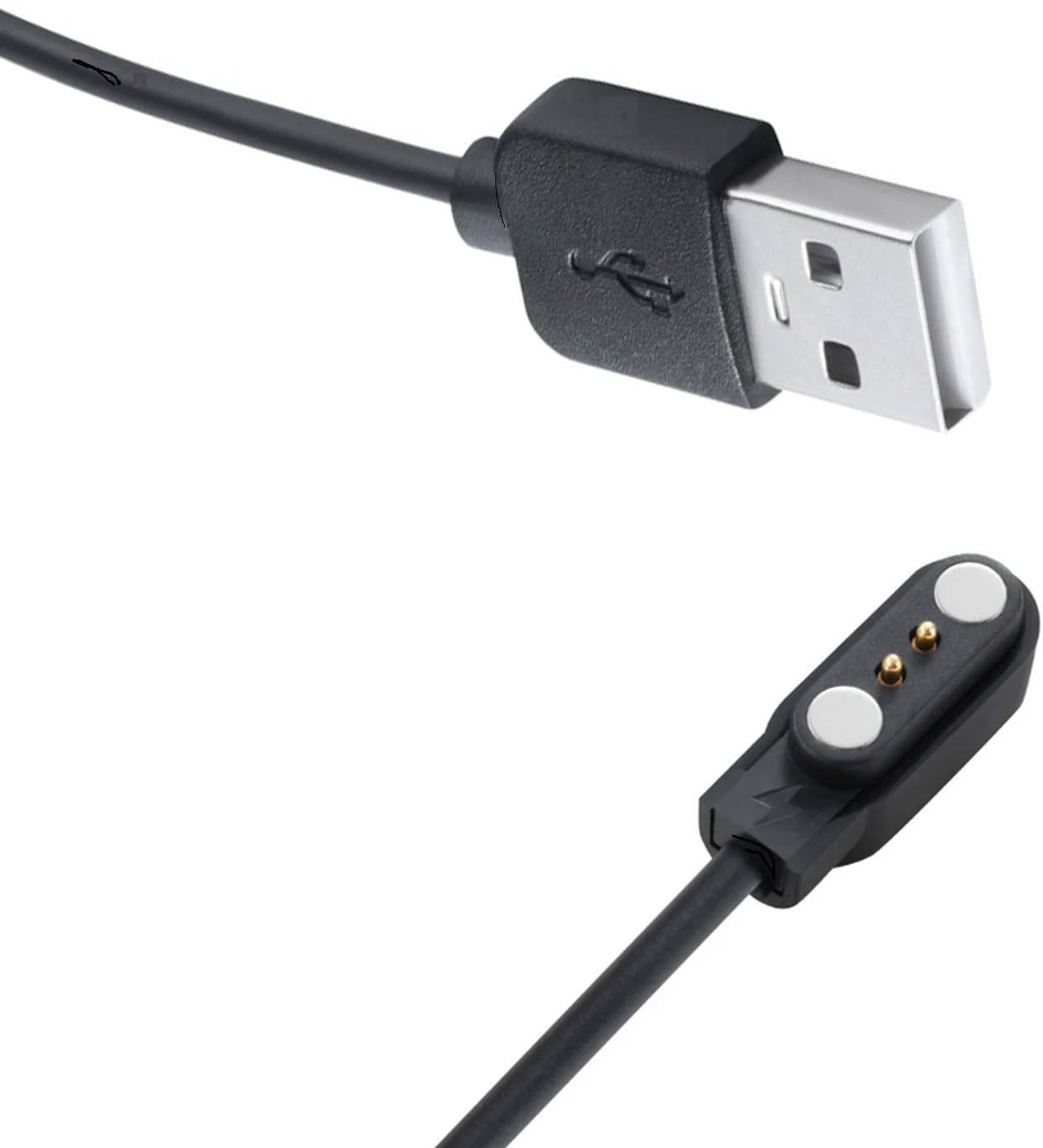 Fastrack Charger Cable For Reflex Beat+ 1.69" Smart Watch, 2 Pin Magnetic USB Cable(Compatible with Fastrack Reflex Beat Plus, 38082PP01, DO NOT WORK ANY OTHER WATCH)-image-0
