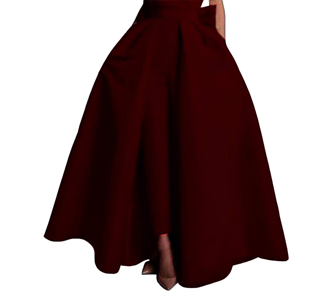 Women's Satin Detachable Train Skirt Prom Party Foor Length Evening Party Skirts with Bowknot