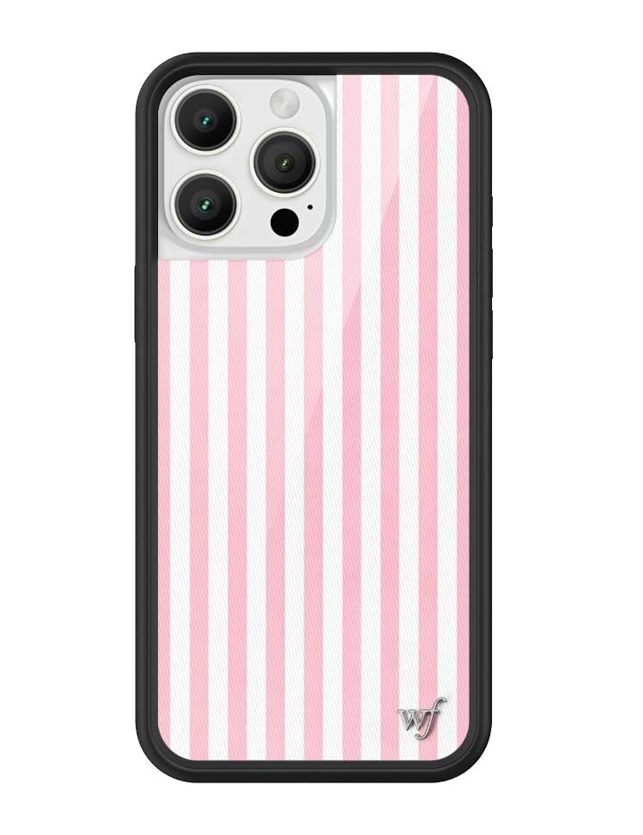 Image of Wildflower Cases - Compatible with iPhone 16 Pro Max | Protective Black Bumper, 6.5ft Drop Test Certified, Women Owned Small Business | Pink Stripes